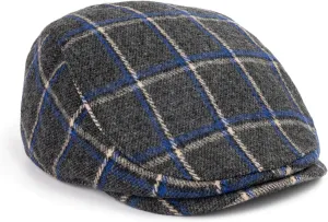The Original Boston Scally Cap - Plaid Newsboy Flat Cap - Single Panel Cotton Fitted Hat for Men