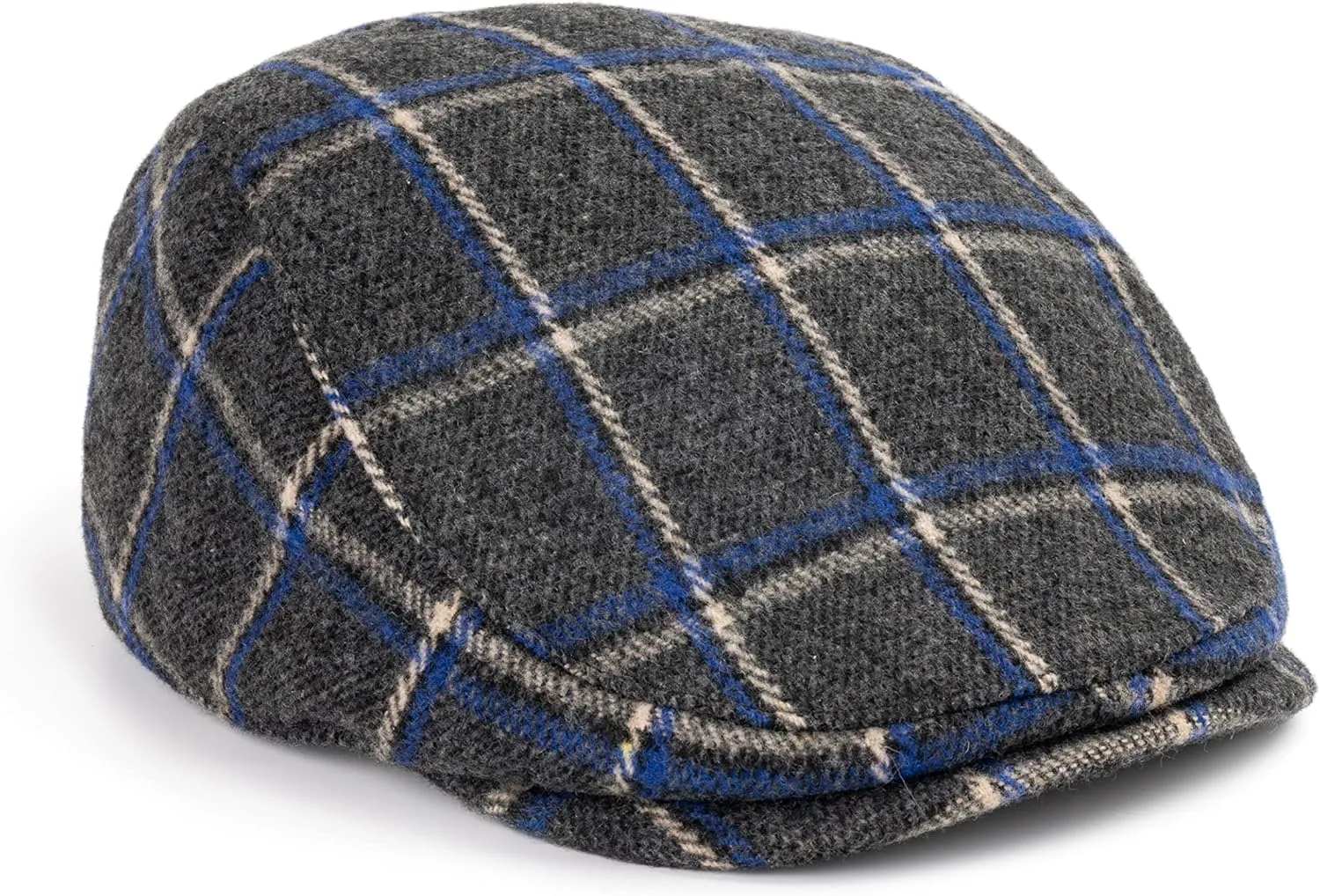 The Original Boston Scally Cap - Plaid Newsboy Flat Cap - Single Panel Cotton Fitted Hat for Men