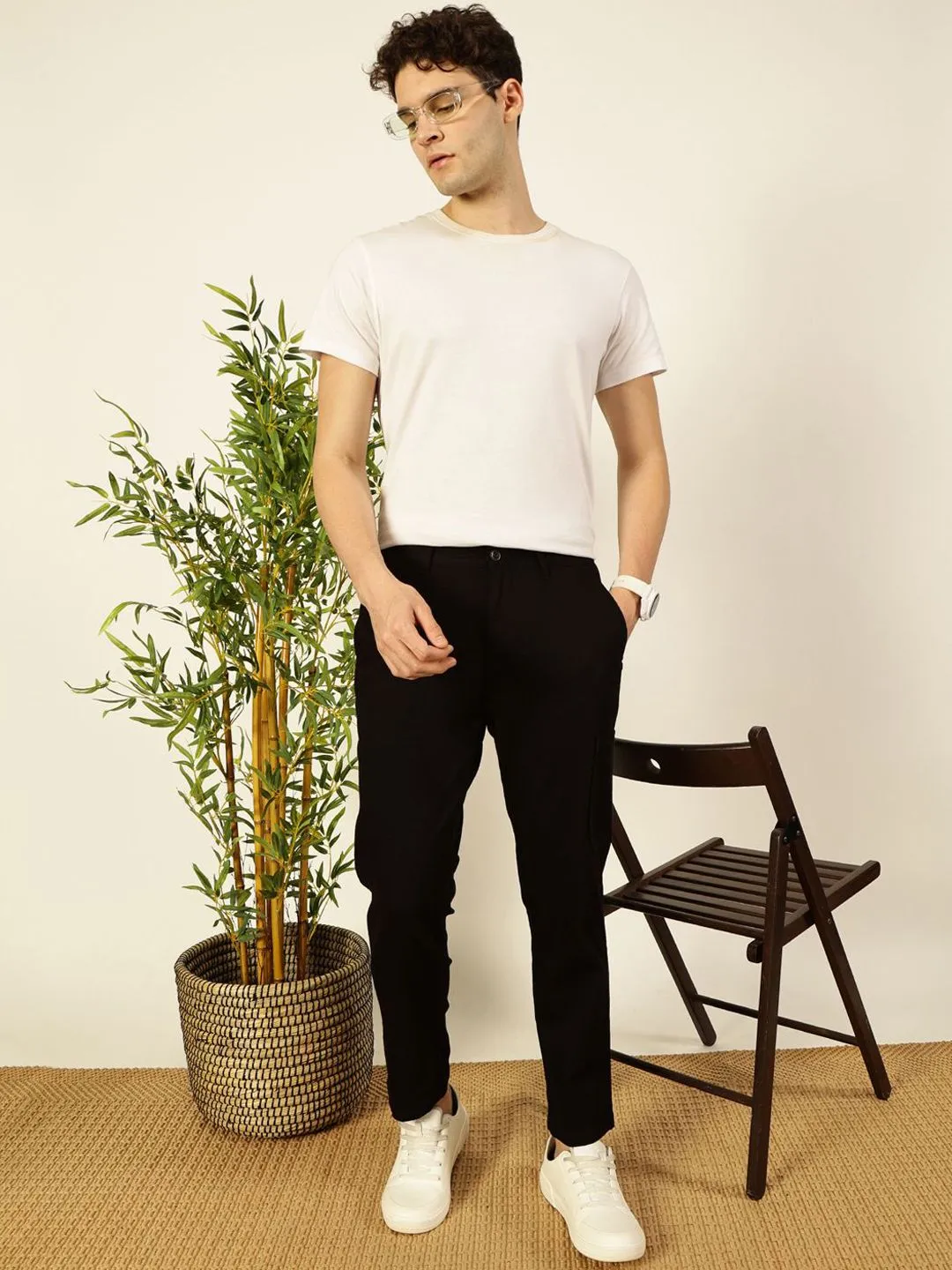 Thomas Scott Men Classic Straight Fit Easy Wash Chinos Trousers