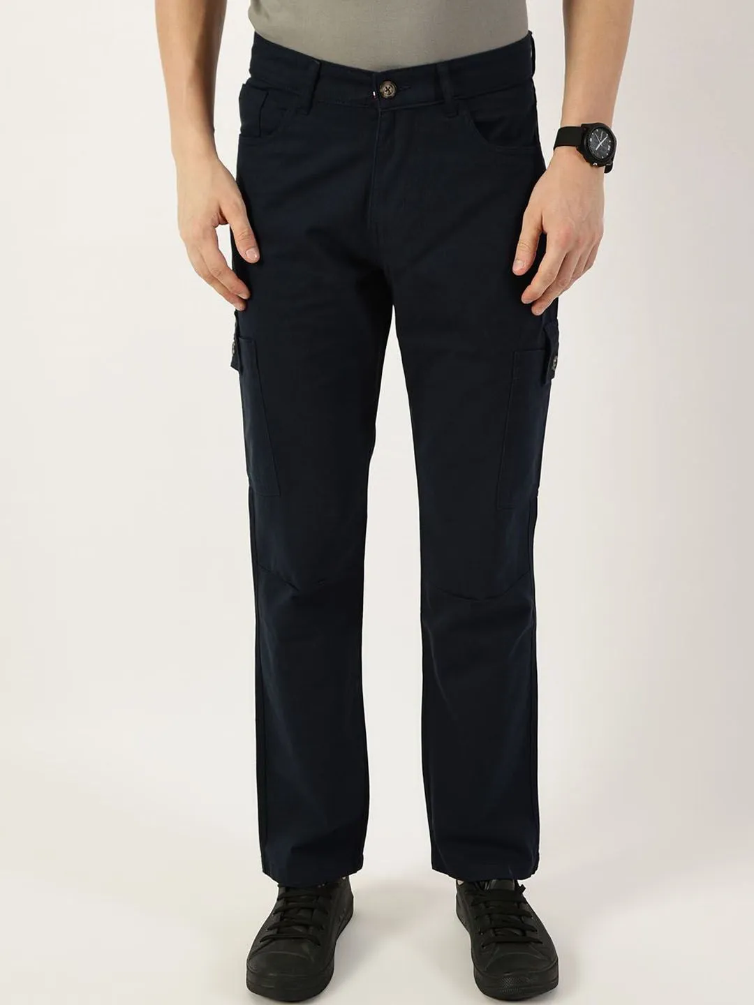Thomas Scott Men Smart Slim Fit Mid-Rise Easy Wash Cargos