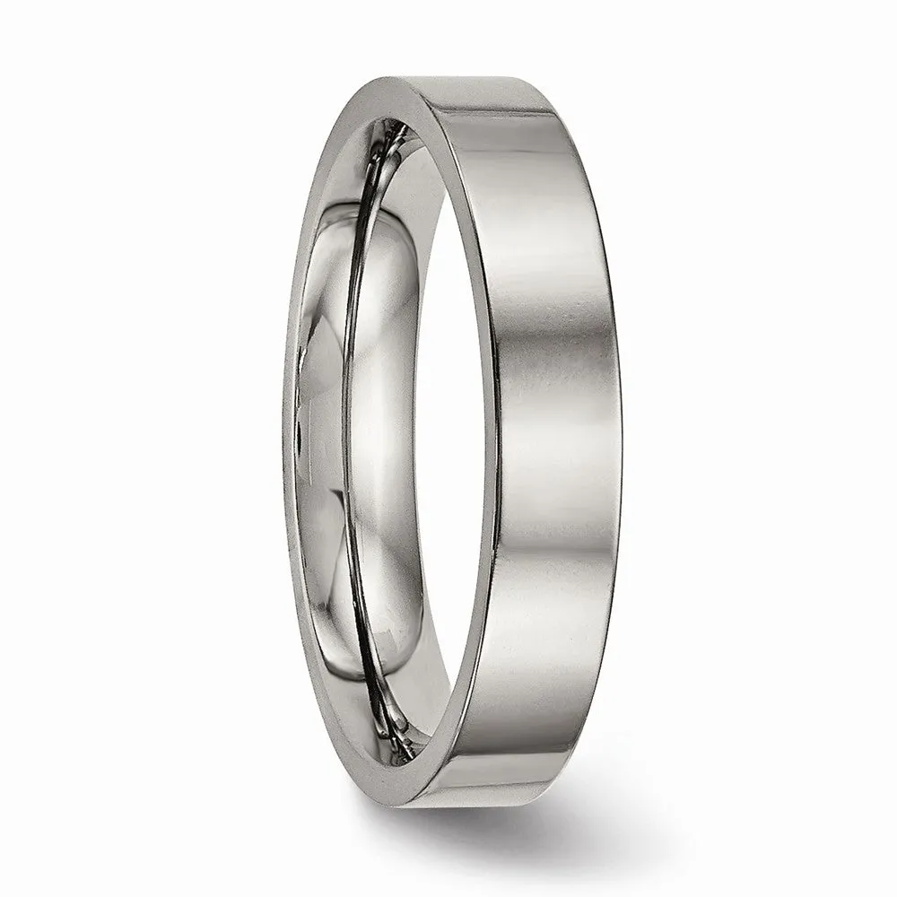 Titanium Polished Flat Comfort Back Ring