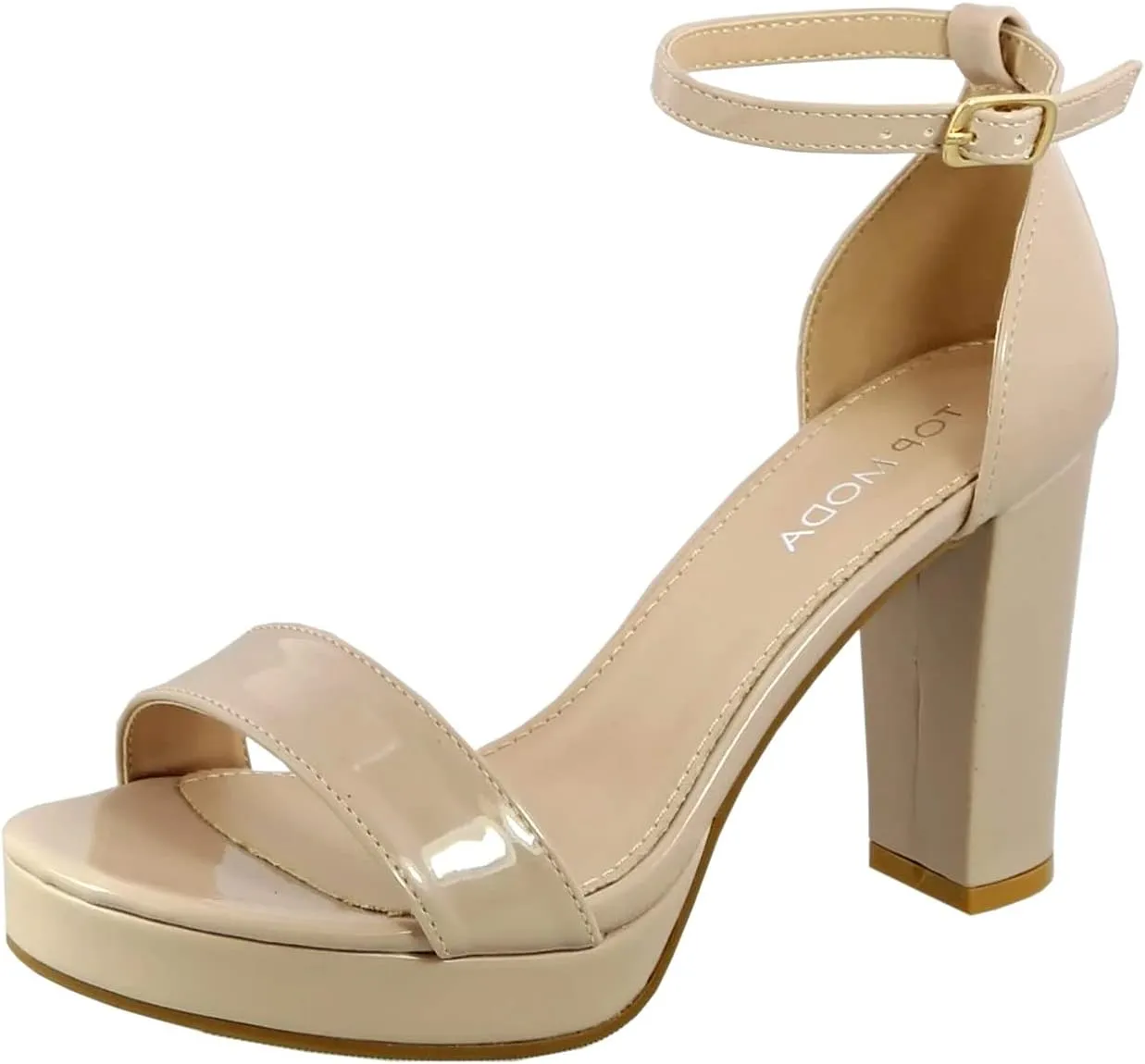 TOP Moda Platform High Heel Open Toe Dress Sandal Over The Toe Strap