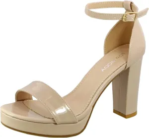 TOP Moda Platform High Heel Open Toe Dress Sandal Over The Toe Strap