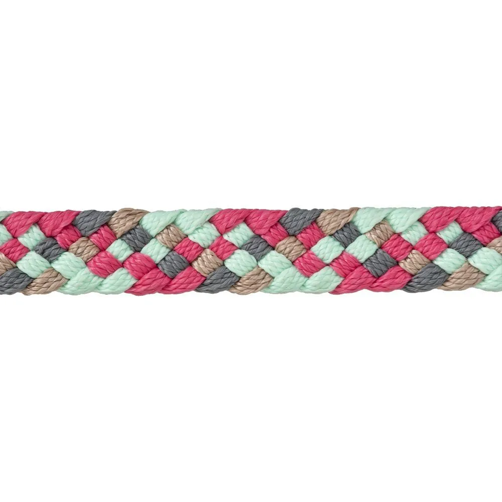 Tough1 Mule Tape Barrel Reins- Seafoam/Coral/Grey/Tan
