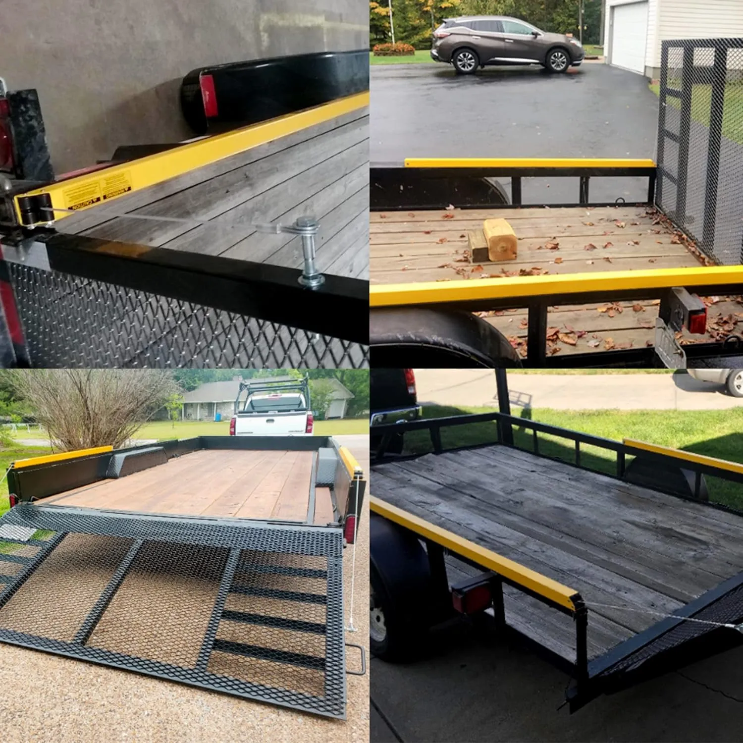 Trailer Gate Lift Assist (Upgrade), 2-Sided Trailer Tailgate Lift Assist Kit, Compatible with Utility Trailer Ramp and Tailgate, w/ 12 to 24 Inch Height Side Rail, 4 to 6 Feet Height Ramp, w/ Spring