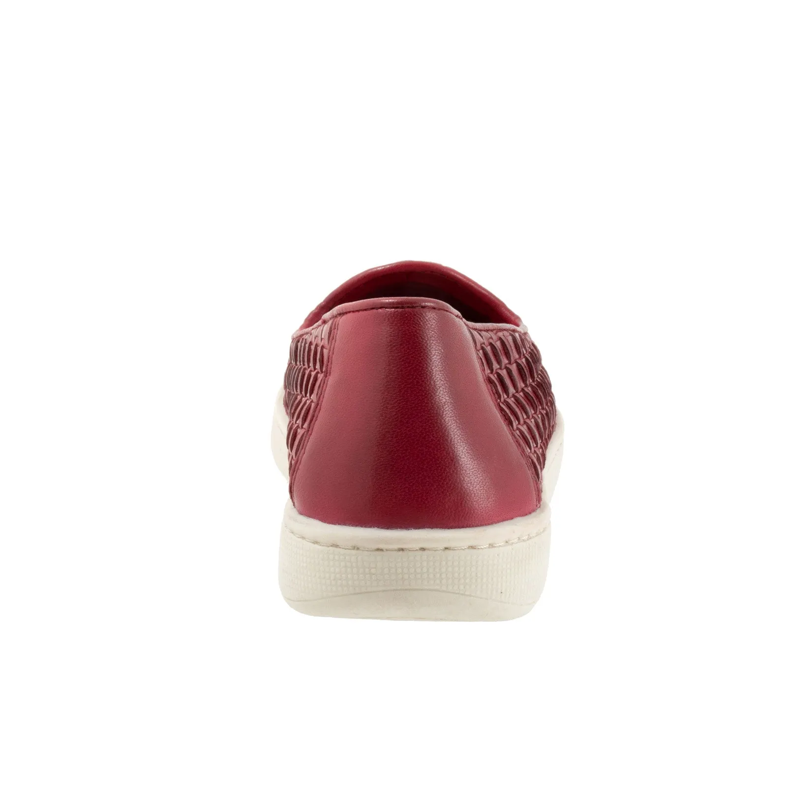 Trotters Adelina T2300-642 Womens Red Narrow Leather Loafer Flats Shoes