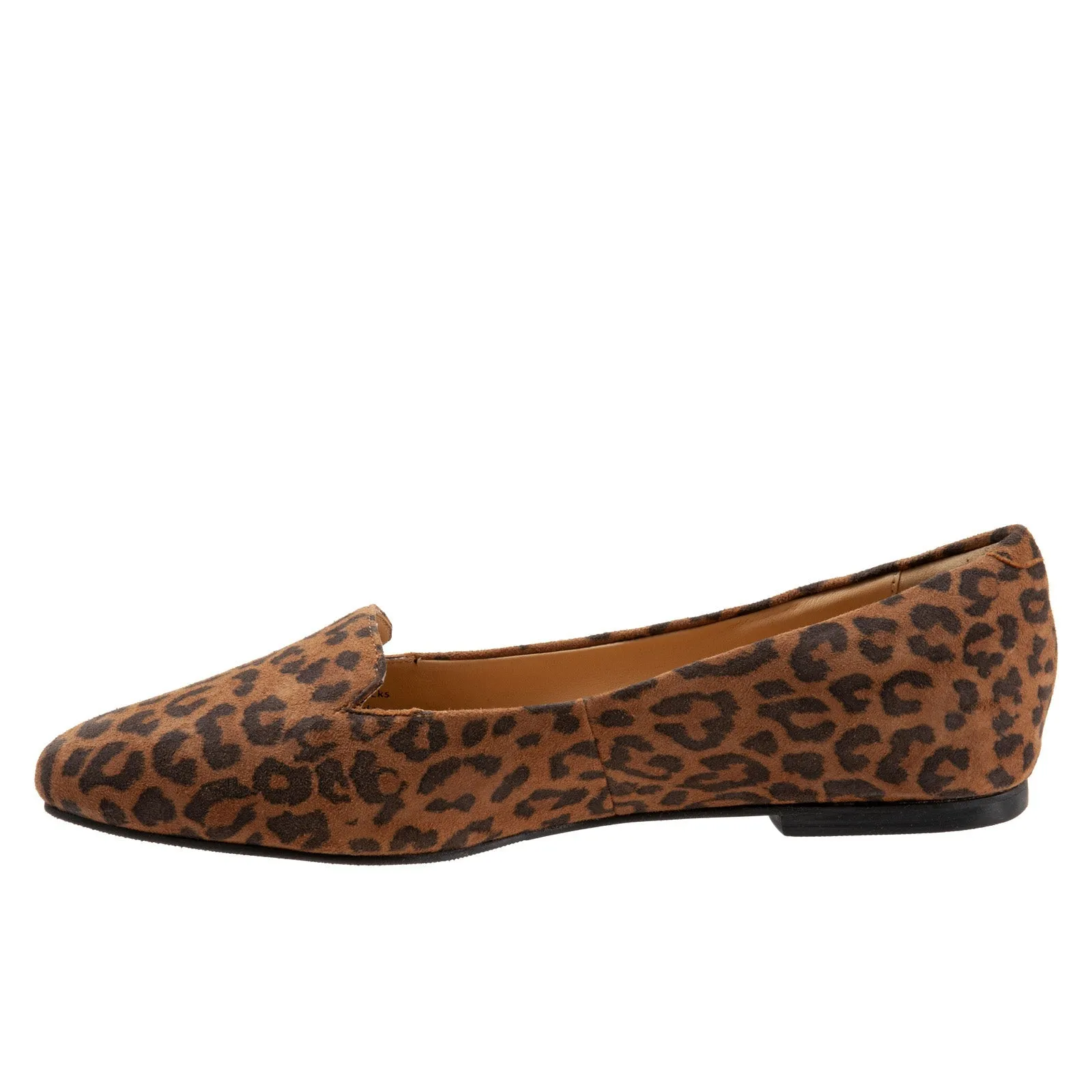 Trotters Harlowe T1707-925 Womens Brown Narrow Leather Loafer Flats Shoes
