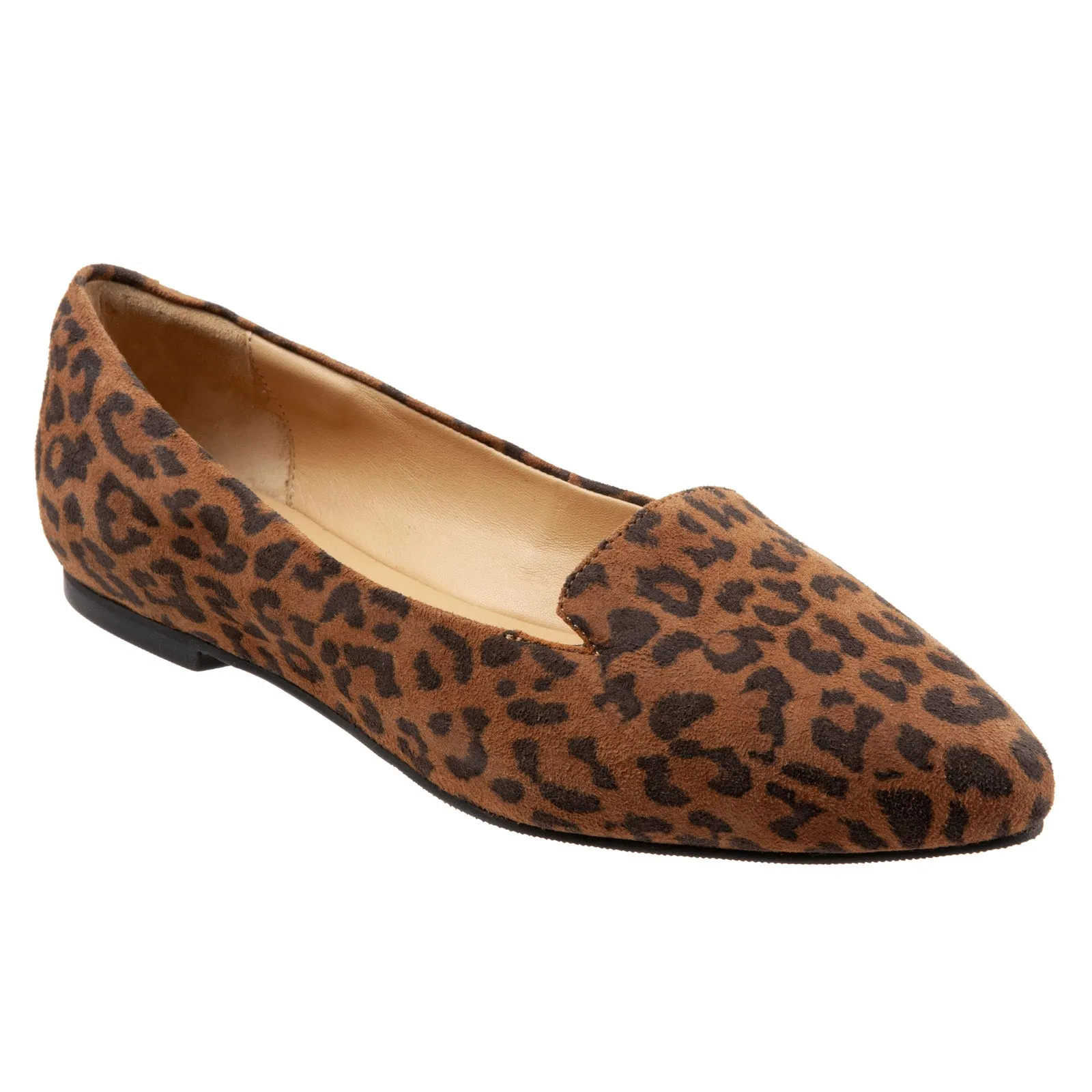 Trotters Harlowe T1707-925 Womens Brown Narrow Leather Loafer Flats Shoes