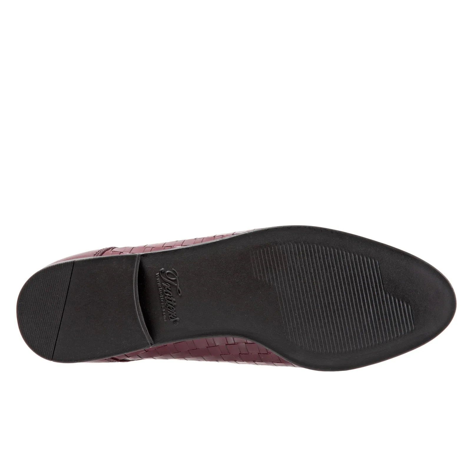 Trotters Lizzie T1858-755 Womens Burgundy Narrow Leather Loafer Flats Shoes
