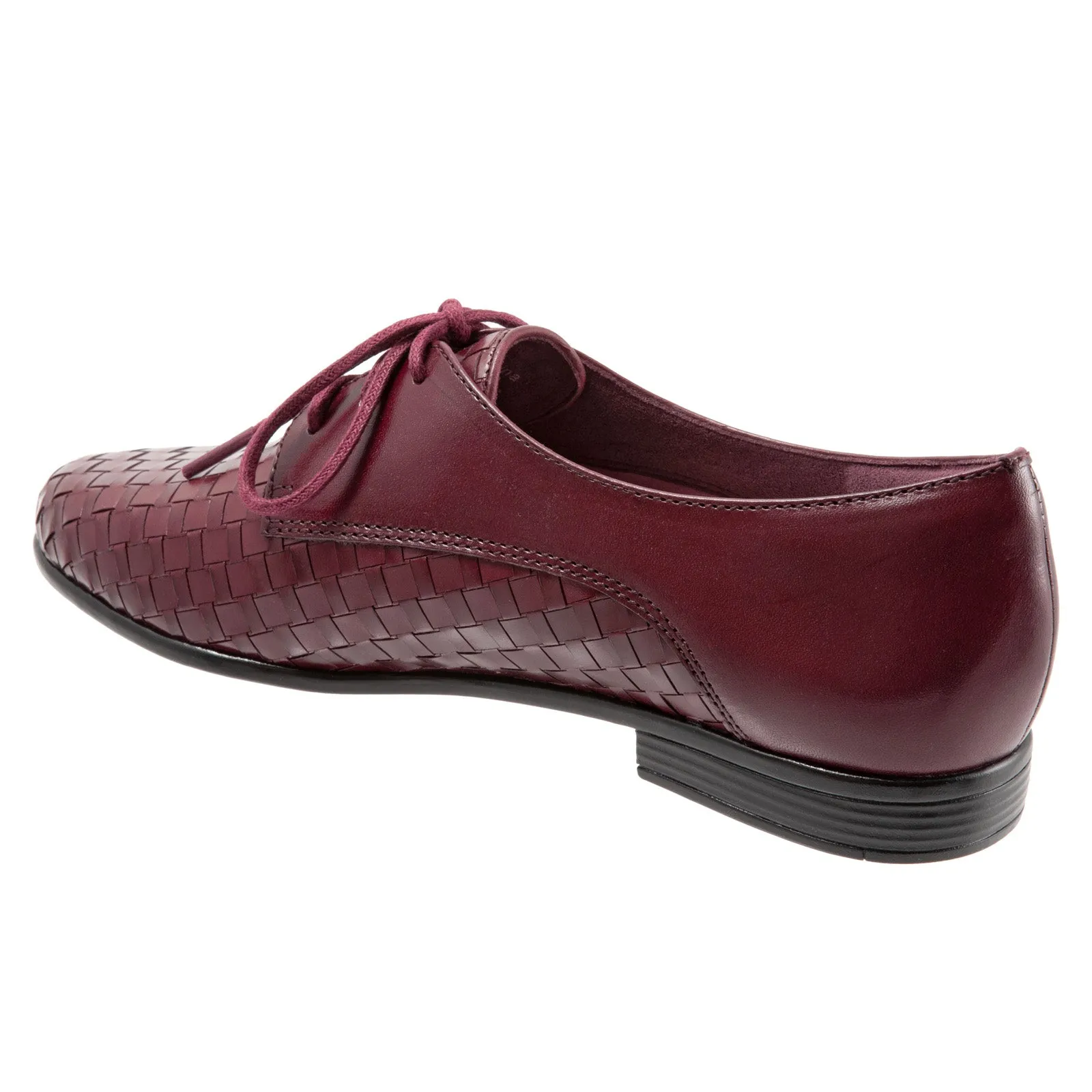 Trotters Lizzie T1858-755 Womens Burgundy Narrow Leather Loafer Flats Shoes