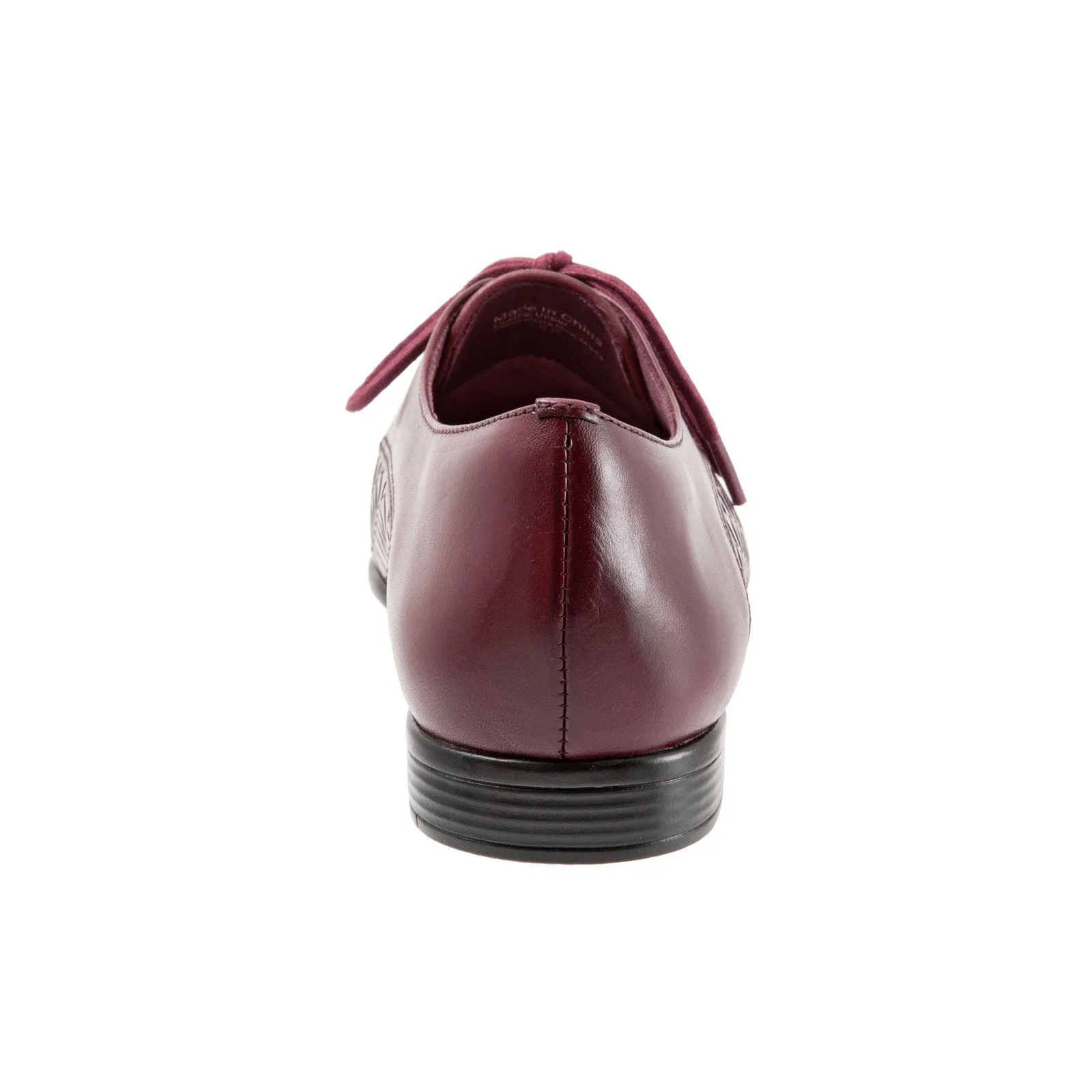 Trotters Lizzie T1858-755 Womens Burgundy Narrow Leather Loafer Flats Shoes