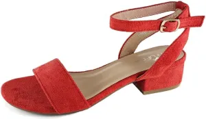 TruFox Open Toe Ankle Strap Low Block Heel Dressy Sandal
