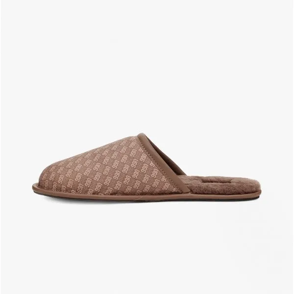 UGG SCUFF LOGO JACQUARD Mens Mule Slippers Chestnut