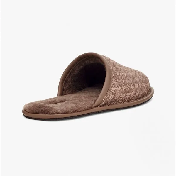 UGG SCUFF LOGO JACQUARD Mens Mule Slippers Chestnut