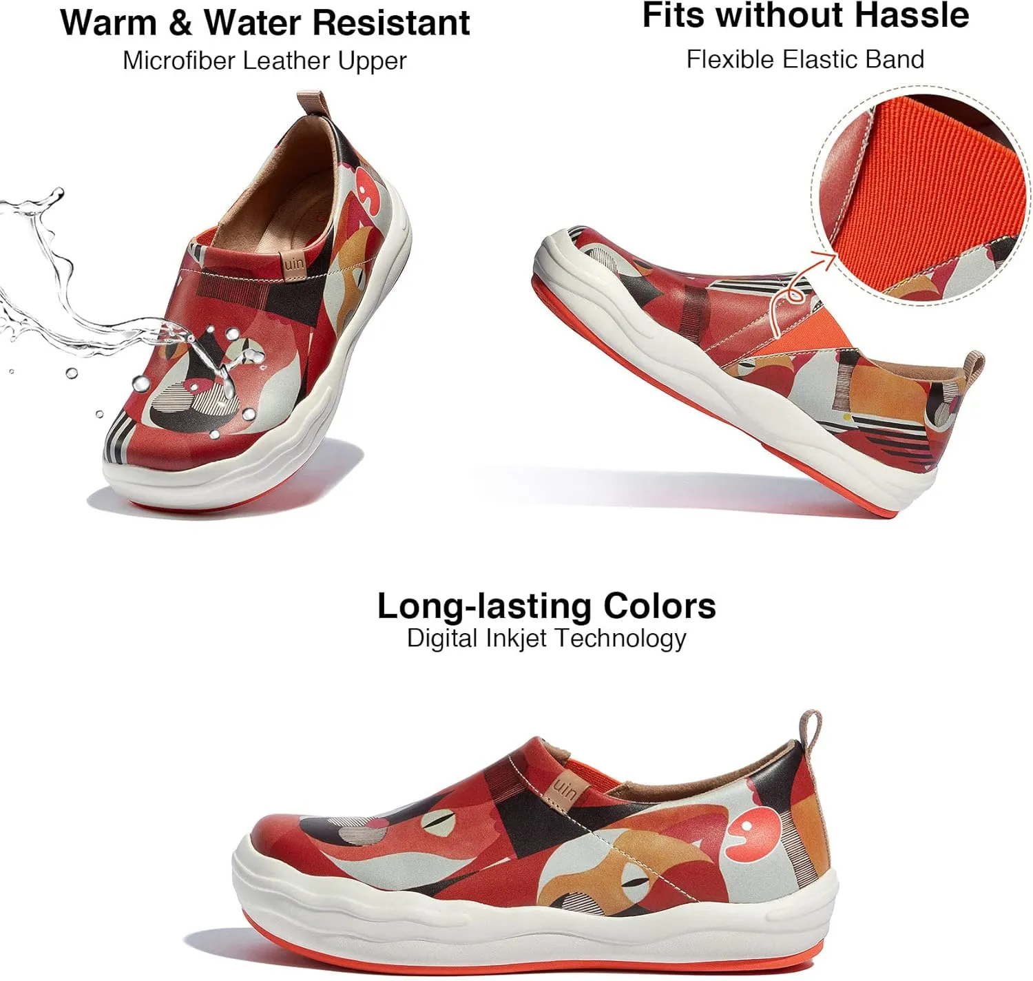 UIN Women's Slip On Loafers Lightweight Walking Sneaker Art Travel Shoes Toledo Ⅷ