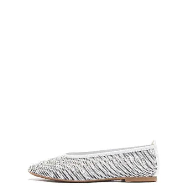 Unisa White Flat Pump|BARKYNWH