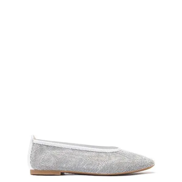 Unisa White Flat Pump|BARKYNWH