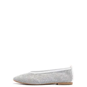 Unisa White Flat Pump|BARKYNWH