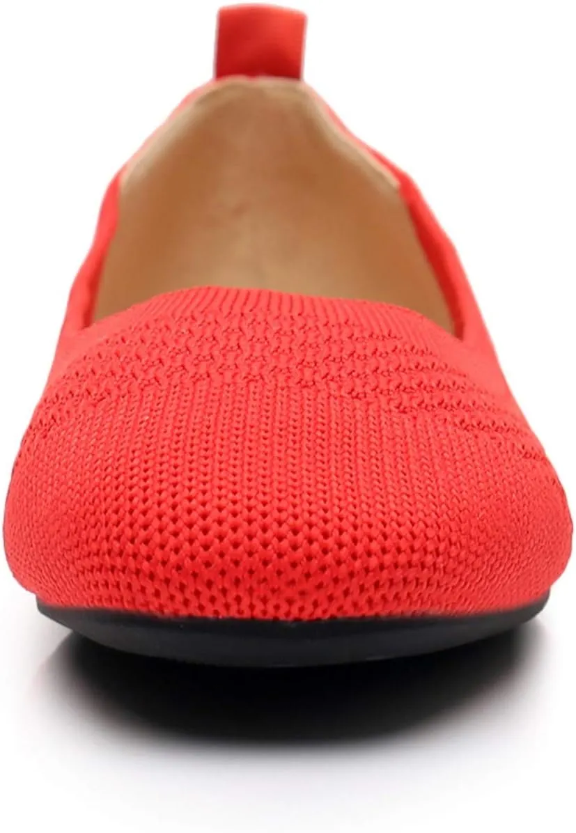 VenusCelia Women's Flexible Knit Flat Shoe