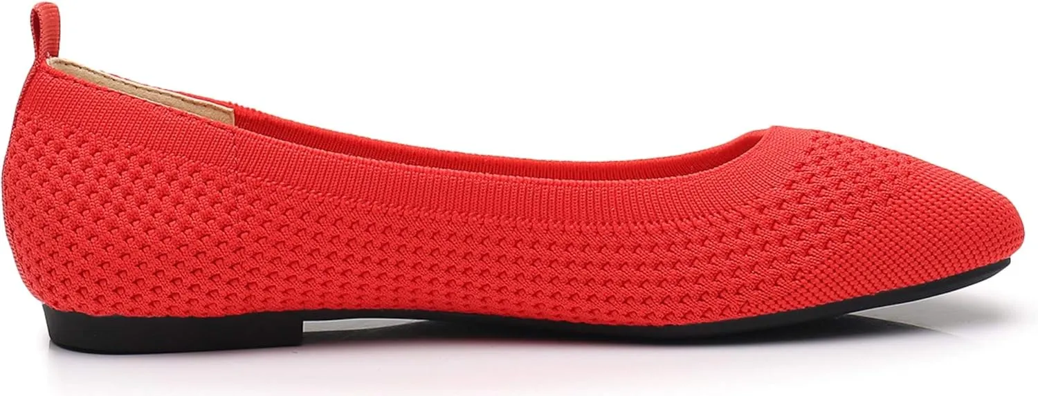VenusCelia Women's Flexible Knit Flat Shoe