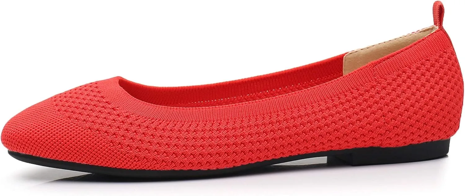 VenusCelia Women's Flexible Knit Flat Shoe
