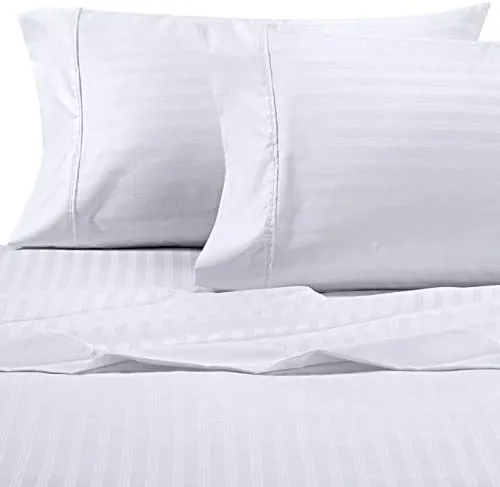 Wamsutta® 625-Thread Count PimaCott® Stripe Queen Sheet Set in White