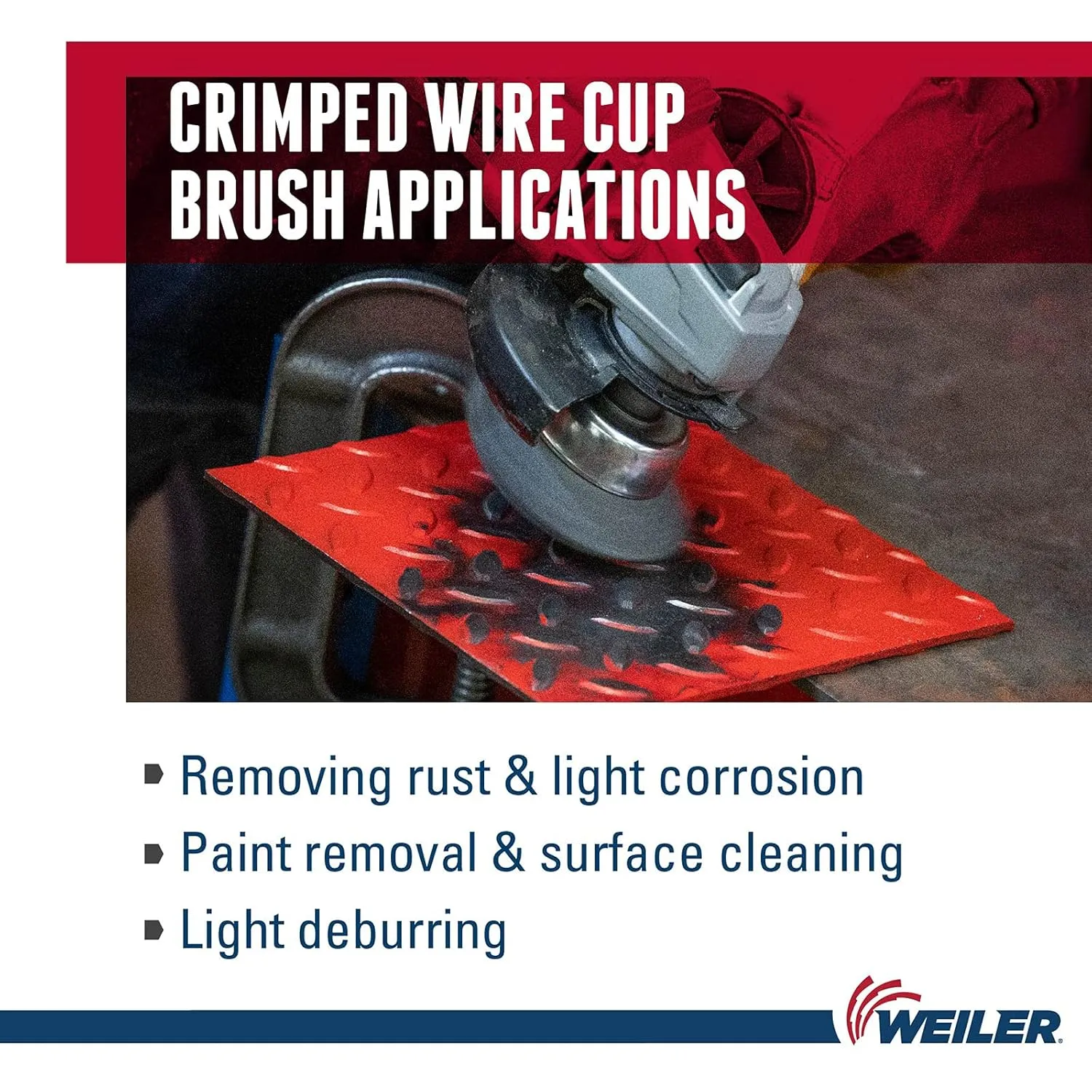 Weiler 14066 6" Crimped Wire Cup Brush , .014" Steel Fill, 5/8"-11 UNC NUT, Made in the USA