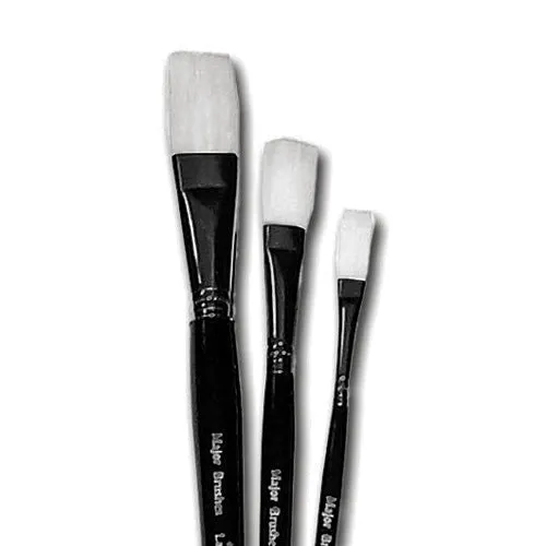 White Flat Synthetic Brushes