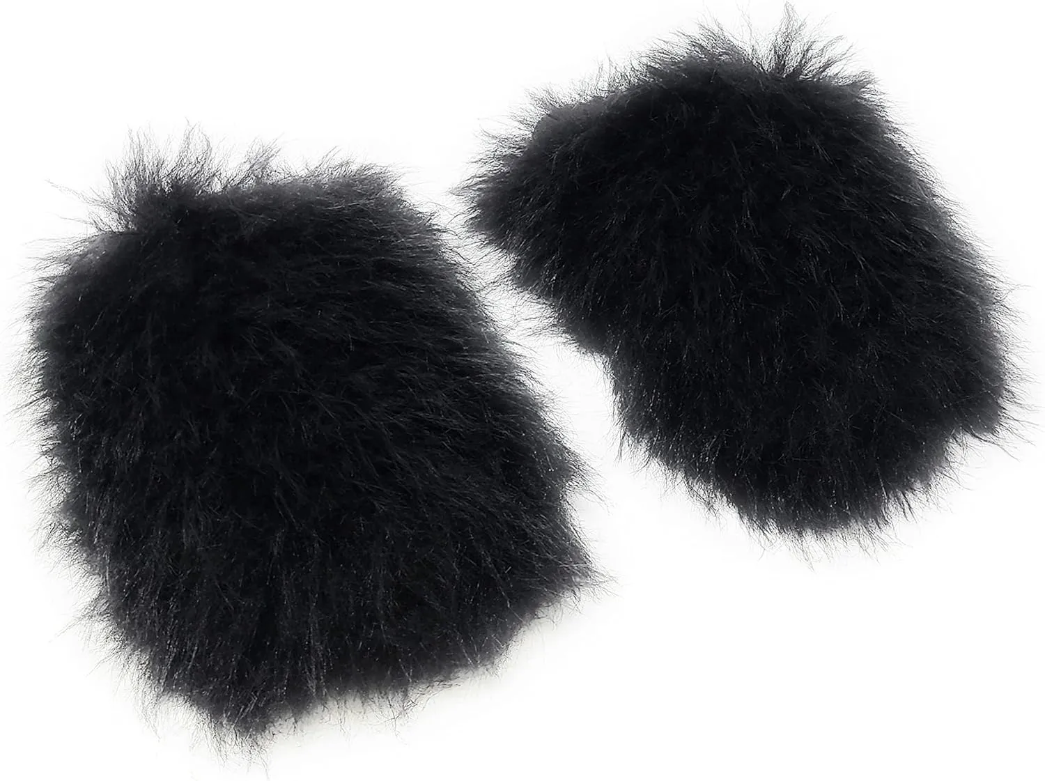 Wild Diva Women's Fluffy Faux Fur Slip On Flat Sandal Furry Fuzzy Slippers Gata-01
