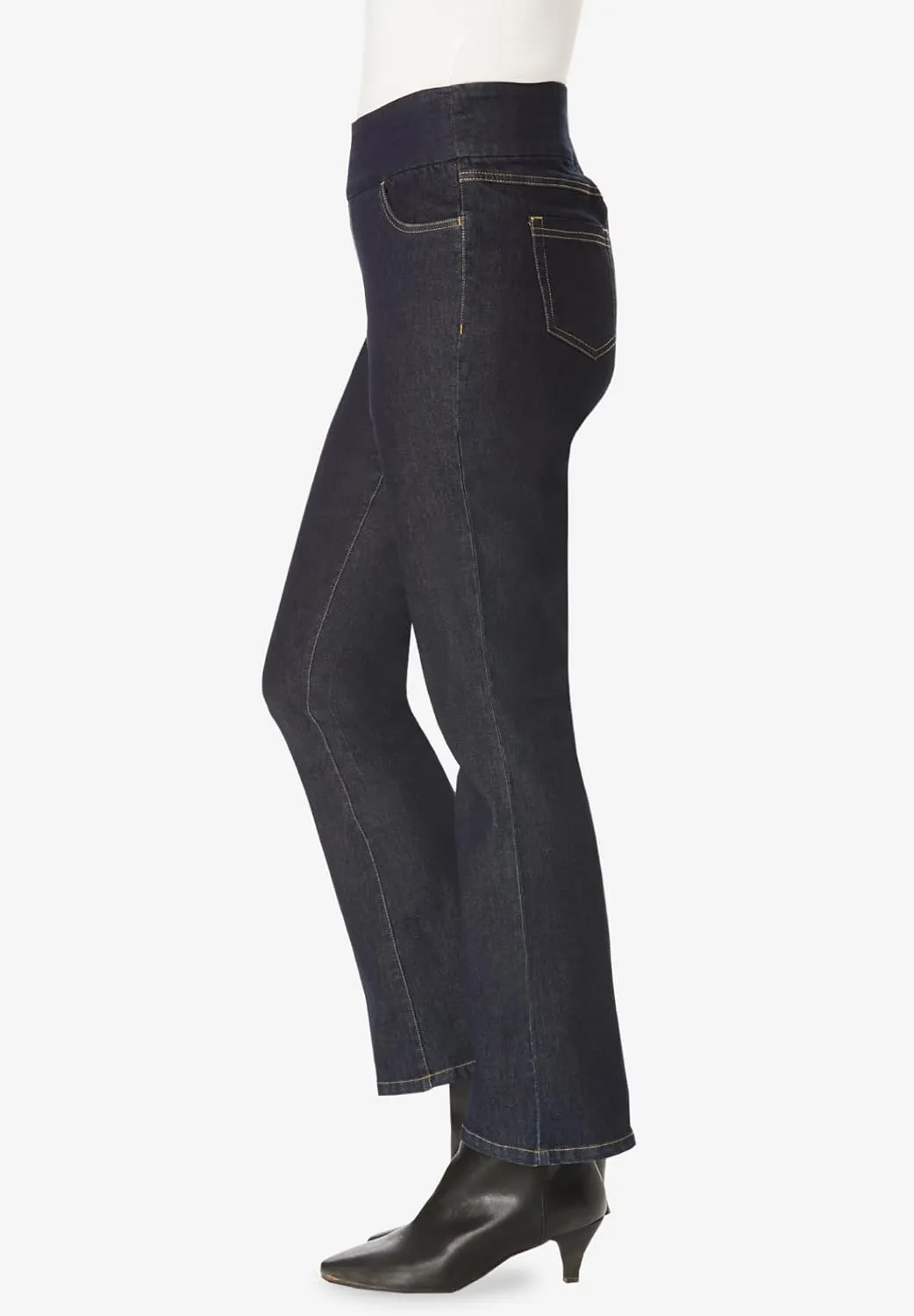 Woman Within Plus Size Flex-Fit Pull-On Bootcut Jean
