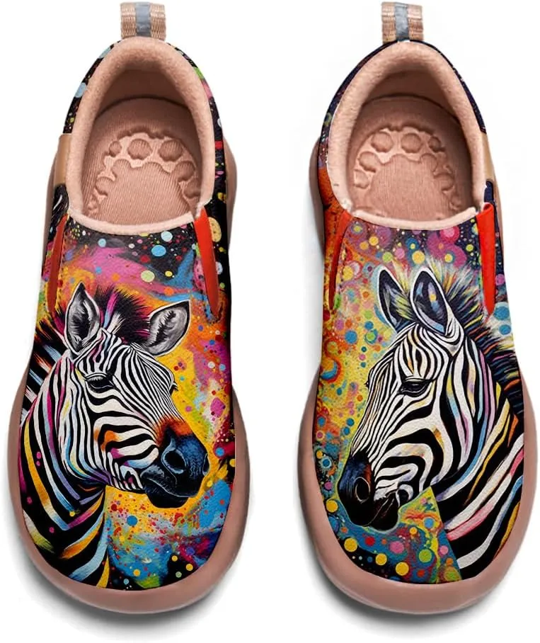Women's Art Painted Travel Shoes Slip On Casual Leather Loafers Lightweight Comfort Fashion Sneaker