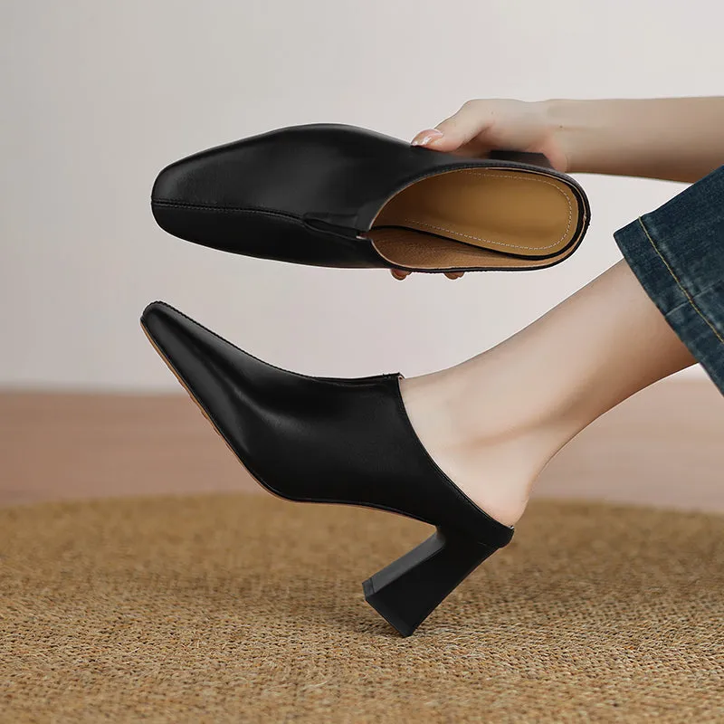 Women's Elegant High Heeled Mule Shoes