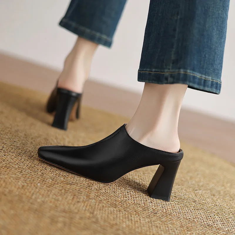 Women's Elegant High Heeled Mule Shoes