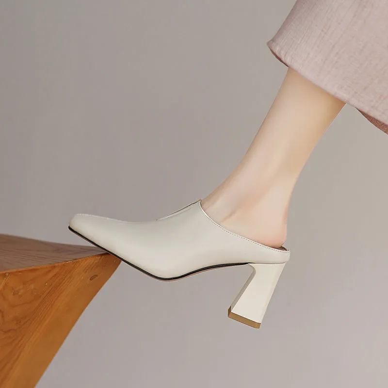 Women's Elegant High Heeled Mule Shoes