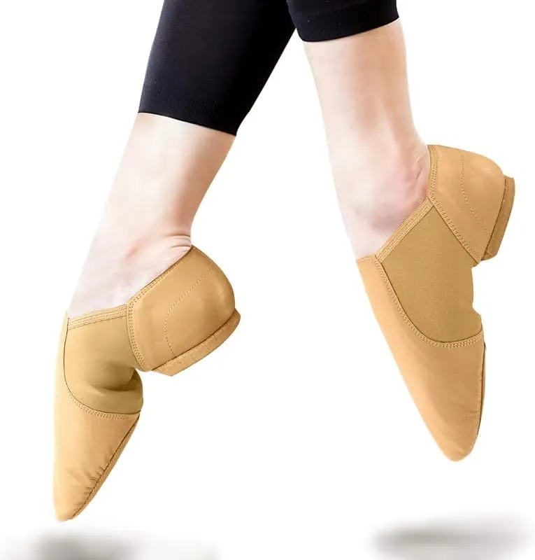 Women's Jazz Shoes Leather Split Sole Dance Shoes for Women Men, Black Brown