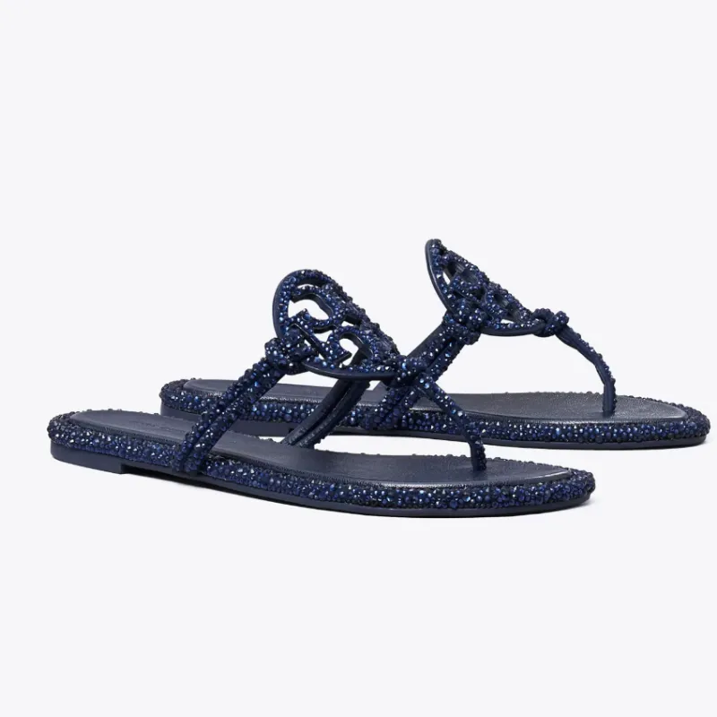 Womens | Tory Burch Miller Pavé Knotted Sandals Navy