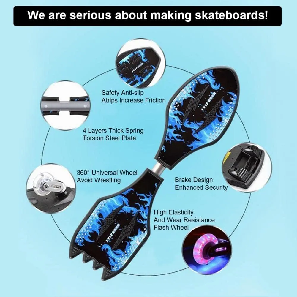 XUDREZ Caster Board Skateboard, Compact and Lightweight Caster Board Deluxe Junior Caster Board in Amazing 8 Color with Illuminating Wheels and 360 Degree Casters for More Excitement and Fun
