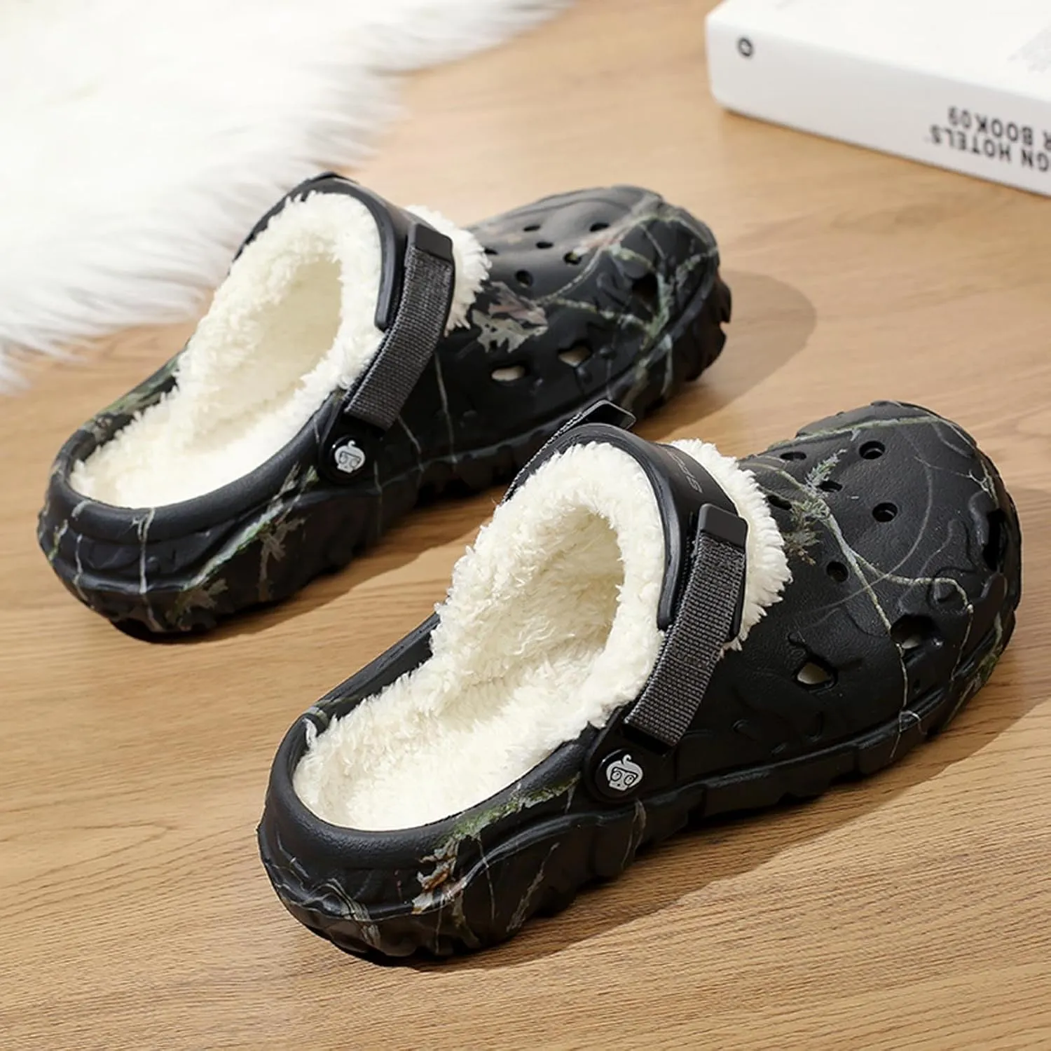 YUKTOPA Unisex Garden Clogs House Slippers Fur Lined Winter Breathable Walking Garden Shoes Warm Non-Slip Mule Footwear