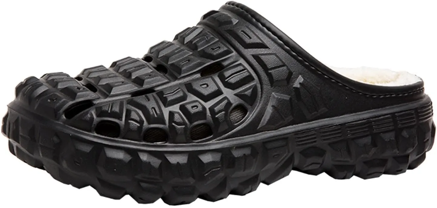 YUKTOPA Unisex Garden Clogs House Slippers Fur Lined Winter Breathable Walking Garden Shoes Warm Non-Slip Mule Footwear